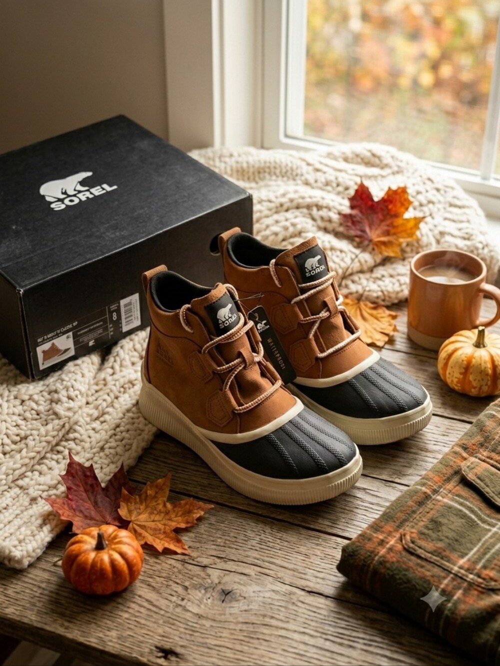 NIB Sorel Out N About IV Classic Waterproof Boot Taffy Black Size 8